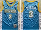 Denver Nuggets #3 Allen Iverson Light Blue Throwback Jersey