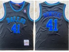 Dallas Mavericks #41 Dirk Nowitzki Black Throwback Jersey