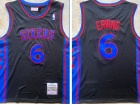 Philadelphia 76ers #6 Julius Erving Black Throwback Jersey