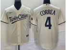 Nike Minnesota Twins #4 Carlos Correa Cream Twins Cities Cool Base Jersey