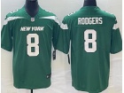 New York Jets #8 Aaron Rodgers Green Vapor Limited Jersey