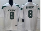 New York Jets #8 Aaron Rodgers White Vapor Limited Jersey