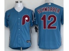 Nike Philadelphia Phillies #12 Kyle Schwarber Blue Cool Base Jersey