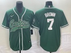 Nike Boston Celtics #7 Jaylen Brown Green Baseball Jersey