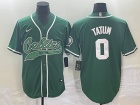 Nike Boston Celtics #0 Jayson Tatum Green Baseball Jersey