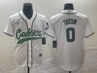 Nike Boston Celtics #0 Jayson Tatum White Baseball Jersey