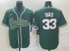 Nike Boston Celtics #33 Larry Bird Green Baseball Jersey