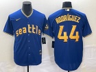 Nike Seattle Mariners #44 Julio Rodriguez Blue City Cool Base Jersey