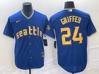 Nike Seattle Mariners #24 Ken Griffey Jr Blue City Cool Base Jersey