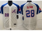 Atlanta Braves #28 Matt Olson White City Flexbase Jersey