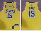 Nike Los Angeles Lakers #15 Austin Reaves Yellow 2022-23 Jersey