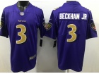 Baltimore Ravens #3 Odell Beckham Jr Purple Color Rush Vapor Limited Jersey