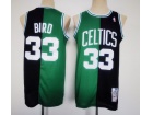 Boston Celtics #33 Larry Bird Green Black Split Throwback Jersey