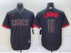 Nike Cincinnati Reds #11 Barry Larkin Black 2023 City Connect Jersey