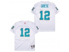 Miami Dolphins #12 Bob Griese White Throwback Jersey