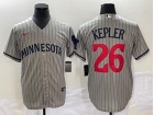 Nike Minnesota Twins #26 Max Keple Grey Pintripes Cool Base Jersey