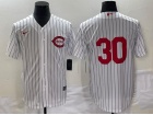 Nike Cincinnati Reds #30 Ken Griffey Jr White Field Of Cream Jersey