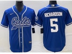 Indianapolis Colts #5 Anthony Richardson Blue Baseball Jersey