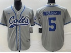 Indianapolis Colts #5 Anthony Richardson Grey Baseball Jersey