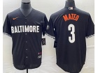 Baltimore Orioles #3 Jorge Mateo Black City Cool Base Jersey