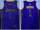 Jordan Los Angeles Lakers #1 D'Angelo Russell Purple 2022-23 Jersey