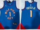 Jordan Denver Nuggets #1 Michael Porter Jr.Blue Mile High City 2022-23 City Jersey