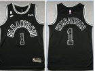 Nike San Antonio Spurs #1 Victor Wembanyama Black Throwback Jersey