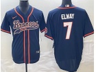 Denver Broncos #7 John Elway Blue Baseball Jersey