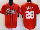 Detroit Tigers #28 Javi Baez Orange Baseball Jersey