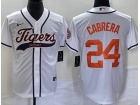 Detroit Tigers #24 Miguel Cabrera White Baseball Jersey