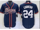 Detroit Tigers #24 Miguel Cabrera Blue Baseball Jersey