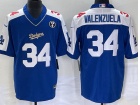 Los Angeles Dodgers #34 Fernando Valenzuela Blue Football Jersey