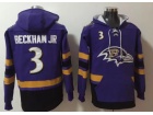 Baltimore Ravens #3 Odell Beckham Jr Purple Hoodies