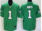 Philadelphia Eagles #1 Jalen Hurts Apple Green Throwback Limited Jersey