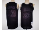 Chicago Bulls #23 Michael Jordan Black With Black Number Throwback Jersey