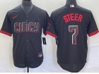 Cincinnati Reds #7 Spencer Steer  Black 2023 City Connect Jersey