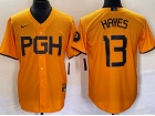 Pittsburgh Pirates #13 Ke'Bryan Hayes Yellow City Cool Base Jersey