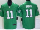 Philadelphia Eagles #11 Aj Brown Apple Green Throwback Limited Jersey