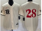 Texas Rangers #28 Cream City Cool Base Jersey