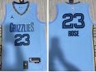 Jordan Memphis Grizzlies #23 Derrick Rose Baby Blue 2022-23 Jersey