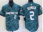 Texas Rangers #2 Marcus Semien Green 2023 All Star Jerseys