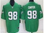 Philadelphia Eagles #98 Jalen Carter Apple Green Throwback Limited Jersey