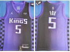 Sacramento Kings #5 De'Aaron Fox Purple Black 2023 Jersey