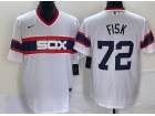 Nike Chicago White Sox #72 Carlton Fisk White Throwback Jersey