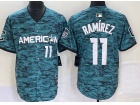 Cleveland Guardians #11 Jose Ramirez Green 2023 All Star Jerseys