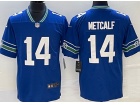 Seattle Seahawks #14 DK Metcalf Blue Throwback Vapor F.U.S.E. Limited Jersey