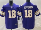 Minnesota Vikings #18 Justin Jefferson Purple Throwback Limited Jersey