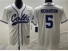 Indianapolis Colts #5 Anthony Richardson White Baseball Jersey