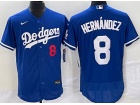 Los Angeles Dodgers #8 Kike Hernandez Blue flexbase Jersey