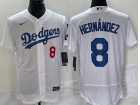 Los Angeles Dodgers #8 Kike Hernandez White flexbase Jersey